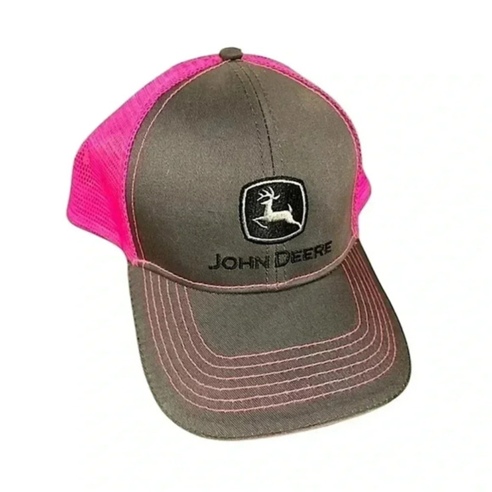 NWOT PINK AND GRAY JOHN DEERE HAT 🚜🌽